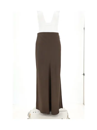 Brunello Cucinelli Fluid Bias-cut Skirt In Brown