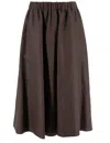 Brunello Cucinelli Flared A-line Midi Skirt In Brown
