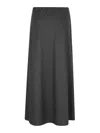 Brunello Cucinelli Grey Flared Wool Skirt In Dark Grey