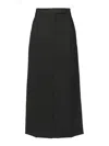Brunello Cucinelli Women Sartorial Long Skirt In Virgin Wool Canvas In Dark Grey