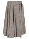 Brunello Cucinelli Kilt Skirt In Brown