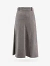 Brunello Cucinelli Grey Virgin Wool Flute Skirt In Grey