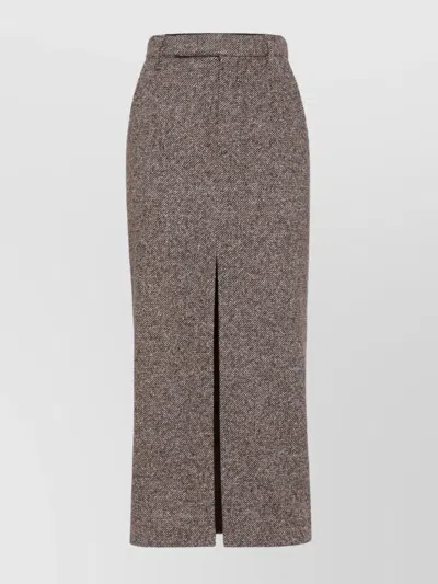 BRUNELLO CUCINELLI SKIRT LONG WOOL BELT LOOPS