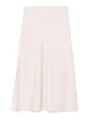 Brunello Cucinelli Poudre Pink Satin High-waisted Skirt In White