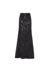 Brunello Cucinelli Skirt With Dazzling Floral Embroidery In Black