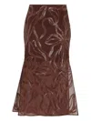 Brunello Cucinelli Women Skirt With Dazzling Floral Embroidery In Pink