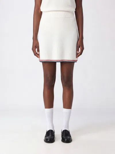 Brunello Cucinelli Contrast-trim Knit Mini Skirt In White