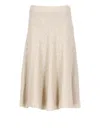 Brunello Cucinelli Beige Linen Cashmere Silk Skirt