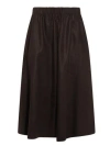 Brunello Cucinelli Flowing Linen Full Skirt With Elastic Waistband In Brown