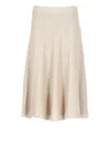 Brunello Cucinelli Beige Linen Cashmere Silk Skirt In Neutral