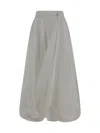 Brunello Cucinelli Grey Virgin Wool Flute Skirt In Gray