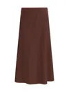 Brunello Cucinelli Flowing Brown Maxi Skirt With Minimalist Design In Brown