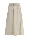 Brunello Cucinelli Wide Skirt In Beige