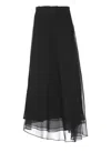 Brunello Cucinelli Silk A-line Midi Skirt In Black