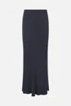 Brunello Cucinelli Twill Maxi Skirt In Blue