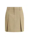 Brunello Cucinelli Pleated Skirt Featuring Side And Back Pockets In Brown
