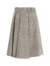 Brunello Cucinelli Virgin Wool Midi Skirt In Brown