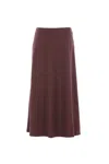 Brunello Cucinelli Virgin Wool-blend Twill Flute Skirt Skirt In Brown
