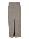 Brunello Cucinelli Pencil Skirt In Gray
