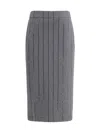 Brunello Cucinelli Embellished Midi Pencil Skirt In Gray