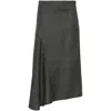 Brunello Cucinelli Wool Midi Skirt In Grey