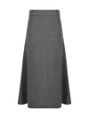 Brunello Cucinelli Women's Stretch Cotton Midi Circle Skirt In Grey