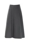 Brunello Cucinelli Cotton-blend Midi Skirt In Grey