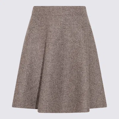 BRUNELLO CUCINELLI SKIRTS MARRONE/GRIGIO/BEIGE