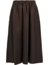 Brunello Cucinelli Flared A-line Midi Skirt In Brown