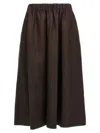 Brunello Cucinelli Flowing Linen Full Skirt With Elastic Waistband In Brown
