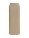 Brunello Cucinelli Women Satin Midi Skirt In Neutral