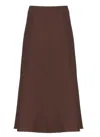 Brunello Cucinelli Bordeaux Wool Skirt In Brown