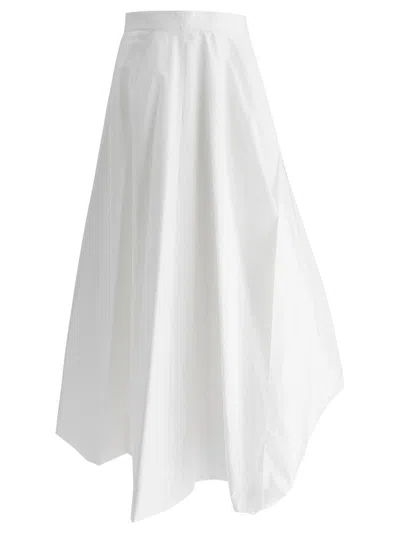 Brunello Cucinelli Bubble Hem Skirt In White