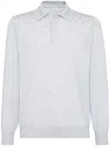 Brunello Cucinelli Lightweight Knit Polo In Gray