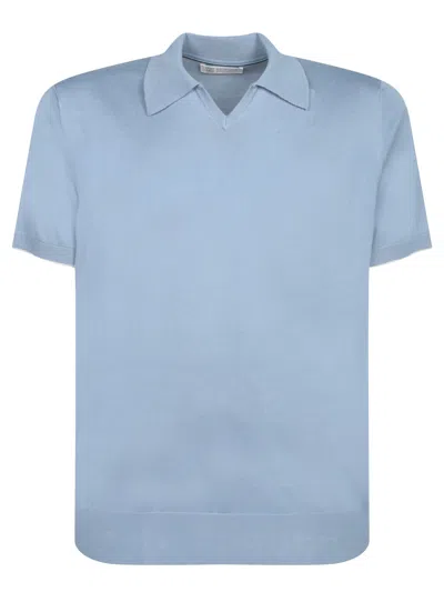 Brunello Cucinelli Sky Blue Polo Shirt