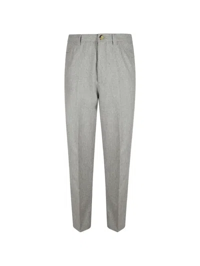 Brunello Cucinelli Flat-front Straight-leg Pants In Gray