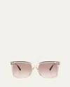 Brunello Cucinelli Sunglasses With Transparent Frame And Metal Accents In Dark Grey