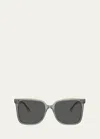 Brunello Cucinelli Sleek Acetate Square Sunglasses In Grey