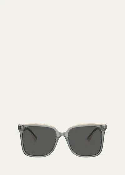 Brunello Cucinelli Sleek Acetate Square Sunglasses In Grey