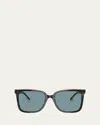 Brunello Cucinelli Sleek Acetate Square Sunglasses In Matte Grey