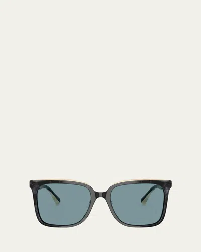 Brunello Cucinelli Sleek Acetate Square Sunglasses In Matte Grey