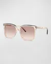 Brunello Cucinelli Sunglasses With Transparent Frame And Metal Accents In Peach