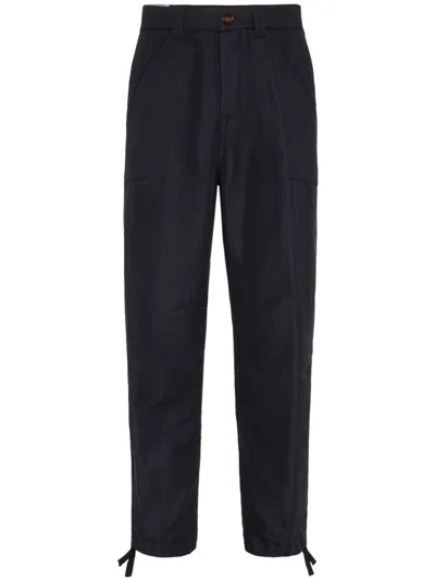Brunello Cucinelli Sleek Black Trousers With Concealed Fastening
