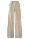 BRUNELLO CUCINELLI BRUNELLO CUCINELLI SLEEK VELVET COTTON AND VISCOSE LOOSE TROUSERS