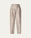 Brunello Cucinelli Sleek Velvet Loose Straight Pants In Steel