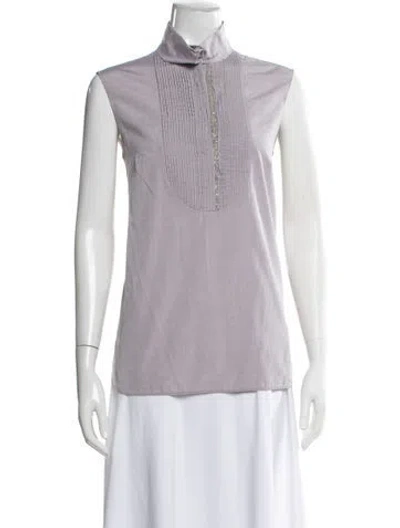 Pre-owned Brunello Cucinelli Sleeveless Blouse In Purple