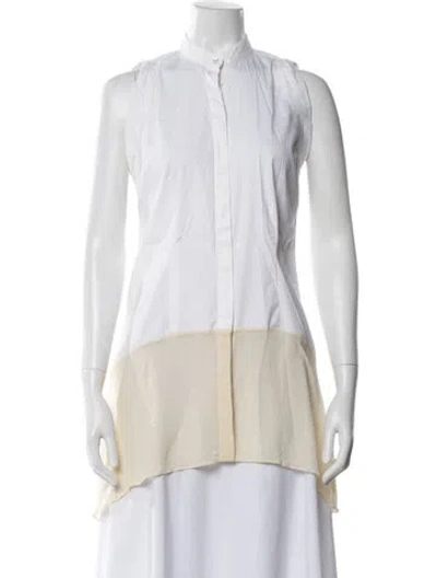 Pre-owned Brunello Cucinelli Sleeveless Blouse In White