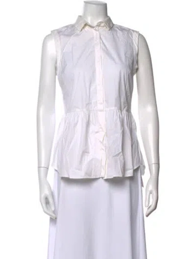 Pre-owned Brunello Cucinelli Sleeveless Blouse In White