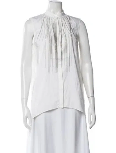 Pre-owned Brunello Cucinelli Sleeveless Blouse In White
