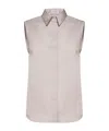 Brunello Cucinelli Sleeveless Cotton-blend Blouse In White